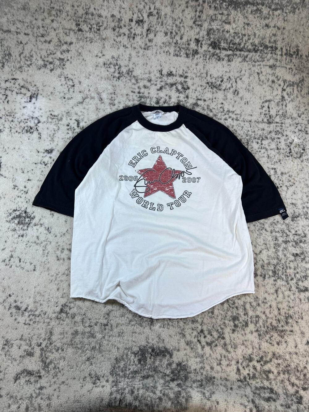 Vintage Eric Clapton World Tour Shirt Unisex XL White Band Concert Baseball Tee